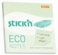 Gıpta Eco Notes Yapışkanlı Not Kağıdı 76x76 100 yp Pastel Yeşil