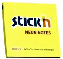 Gıpta Yapışkanlı Not Kağıdı 76x76 100 yp Neon Sarı