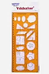 Yıldızlar Geometrik Şablon Cetvel 25 cm