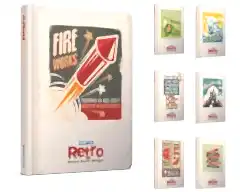 Retro 20x28 Sert Kapak 120 yp Çizgili Defter